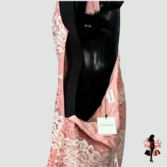 135 Foxiedox NEW Backless Bella Lace Playsuit Large Romper Pink Floral Auction - Picture 8 of 10